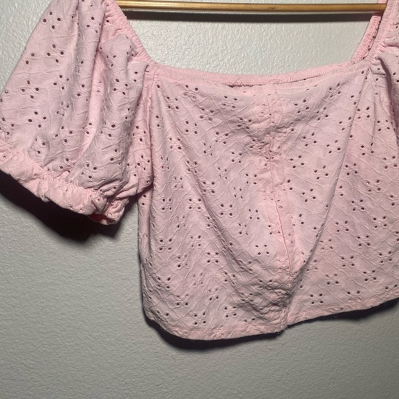 Reformation-Pink Floral Crochet Top - Picture 2 of 6